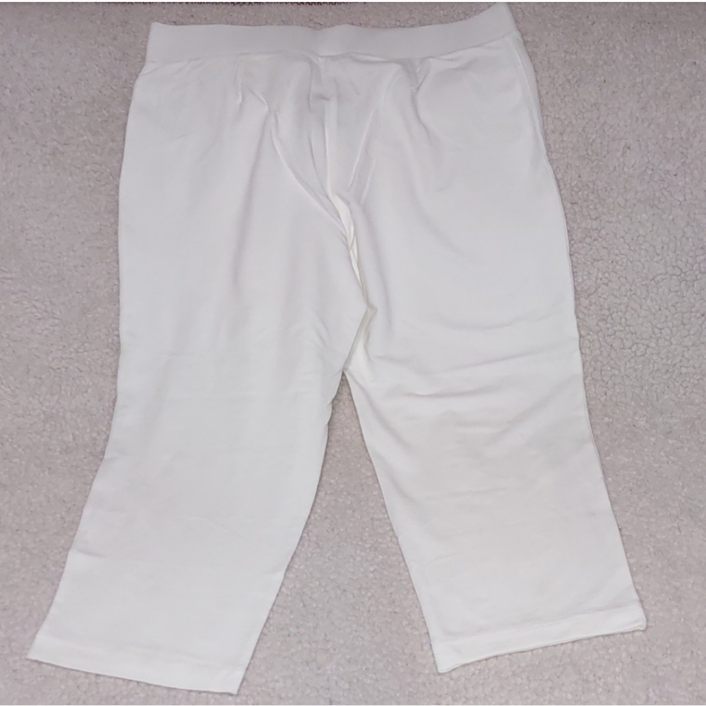 J.Jill Slim Leg Cropped Purejill White Capri Pants Size L NWT